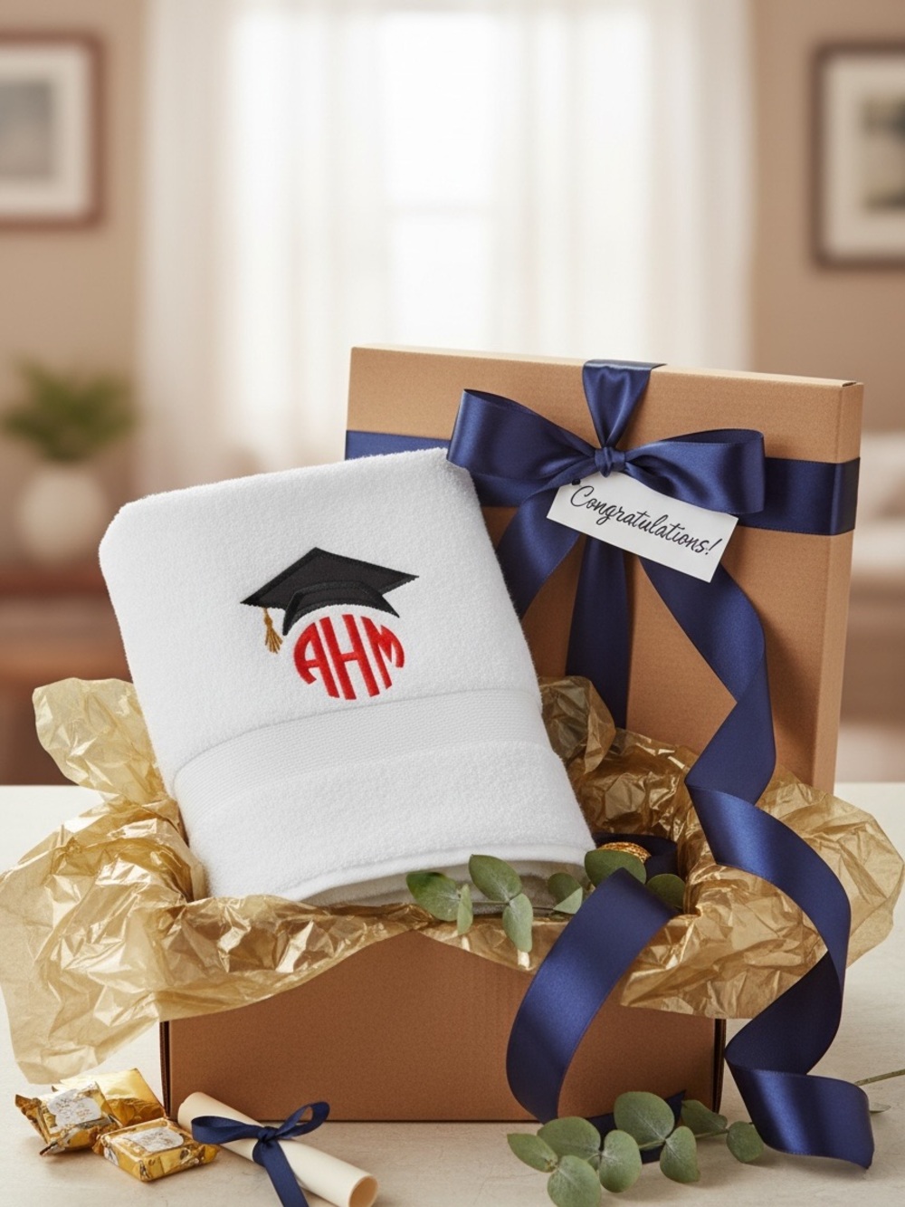 Graduate personalized embroidered hand towel pick 1 Class 2026 new monogrammed